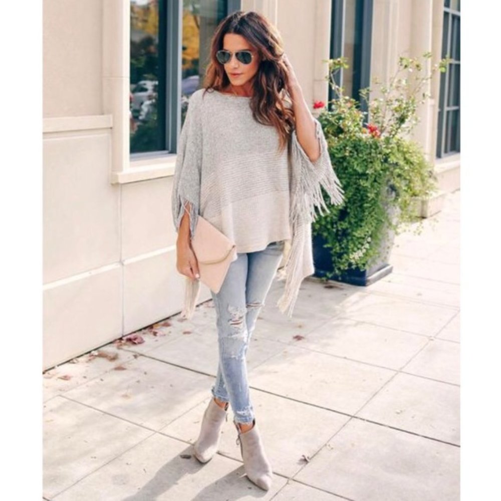 Lunch At The Lodge Poncho Sweater